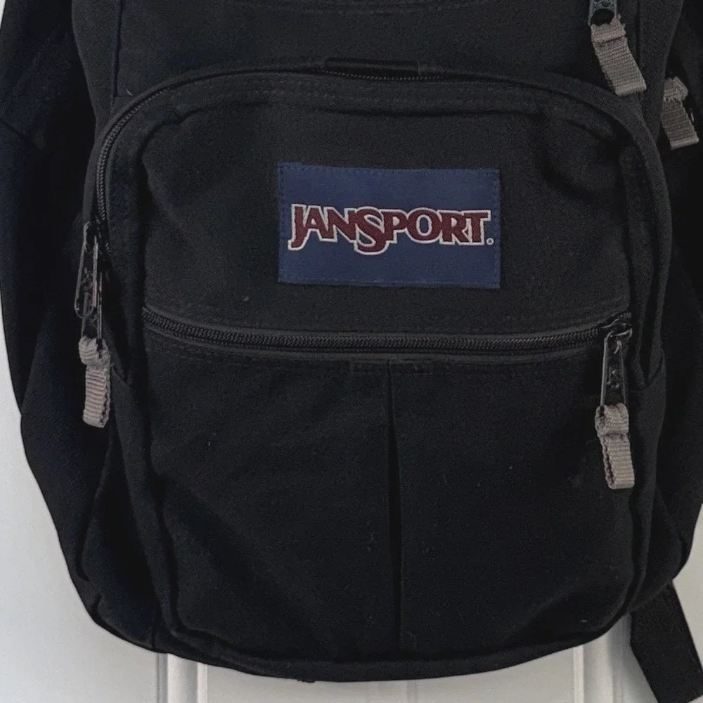 VTG Jansport Backpack Big Student XL School Sleeve Book Bag Black